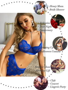 Kaei&Shi Sexy Lingerie for Women,Two Piece Lace Lingerie Set