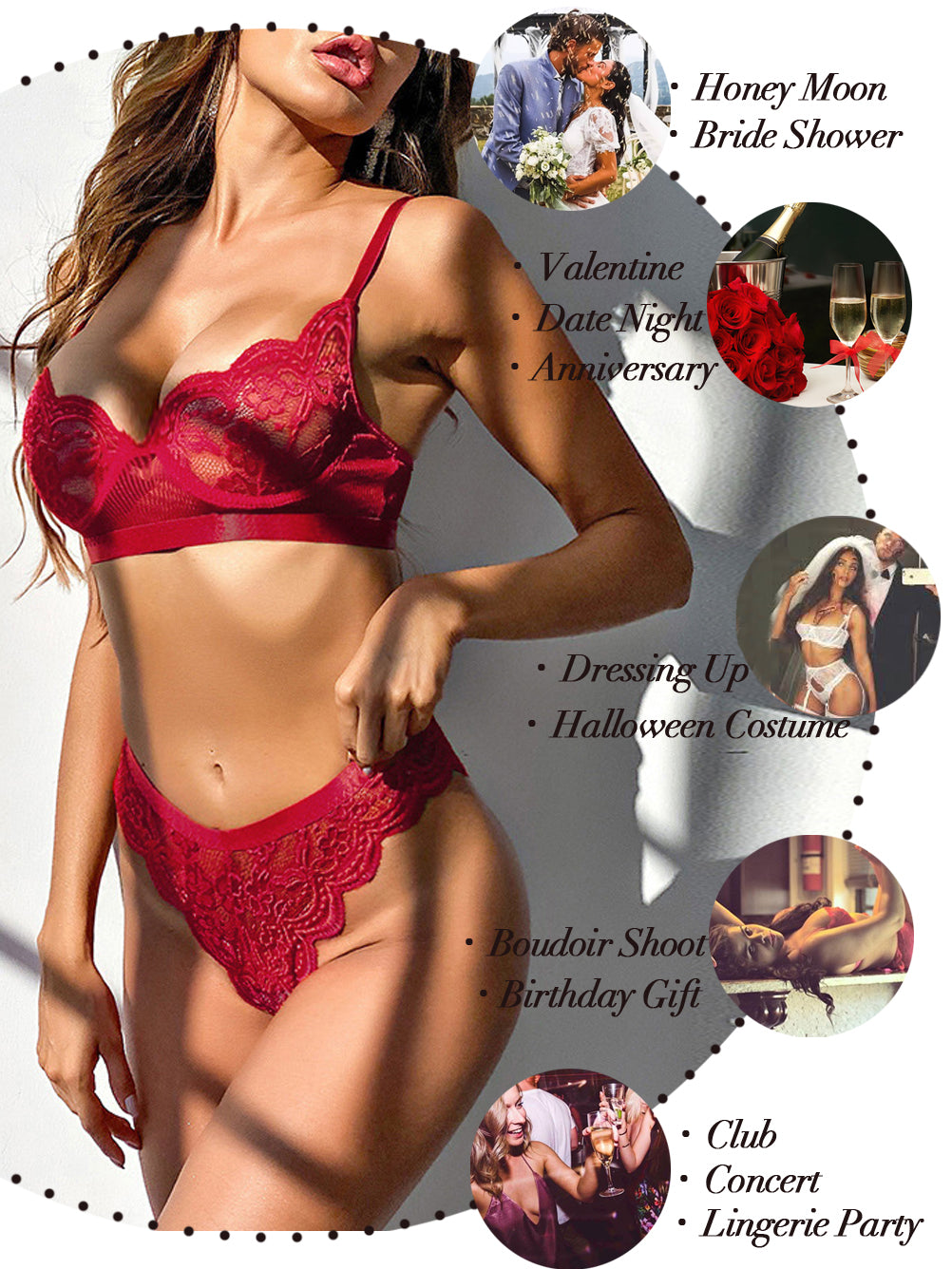 Kaei&Shi Sexy Lingerie for Women,Two Piece Lace Lingerie Set Kaei&Shi Sexy Lingerie for Women,Two Piece Lace Lingerie Set