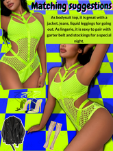 Load image into Gallery viewer, Kaei&amp;Shi Fishnet Bodysuit,Choker Strappy,Cutout Waist,Teddy Lingerie for Women
