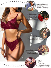 Load image into Gallery viewer, Kaei&amp;Shi Sexy Lingerie for Women,Two Piece Lace Lingerie Set
