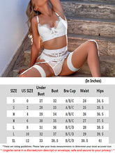 Load image into Gallery viewer, Kaei&amp;Shi Floral Lace Patchwork,Underwire,Cutout,4 Piece,Garter Lingerie for Women
