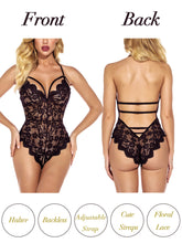 Load image into Gallery viewer, Kaei&amp;Shi Sexy Lingerie for Women,Sheer Lace One Piece High Cut Bodysuit
