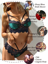 Load image into Gallery viewer, Kaei&amp;Shi Matching Bra and Panty Sets,Velvet Sexy Two Piece Lingerie Set
