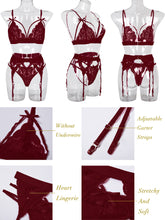 Load image into Gallery viewer, Kaei&amp;Shi Sexy Lingerie for Women, Heart Lingerie Set with Garter Belt
