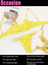 Load image into Gallery viewer, Kaei&amp;Shi Scalloped Floral Lace, Underwire, High Cut Thong, 2 Pieces Lingerie
