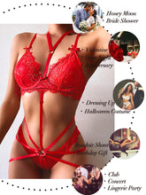 Load image into Gallery viewer, Kaei&amp;Shi Sexy Bra and Panty Sets,Eyelash Lace Mesh Sheer Lingerie Two Piece Lingerie Set
