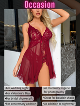 Load image into Gallery viewer, Kaei&amp;Shi Maternity Long Dress, Wireless Lace Bra, Mid-Rise Panty, 2Pc Babydoll
