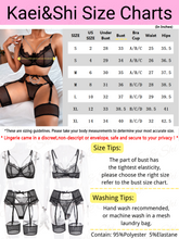 Load image into Gallery viewer, Kaei&amp;Shi Fishnet Chain Lingerie, Strappy, Underwire, Thong, Thigh Cuff, 4 Pieces
