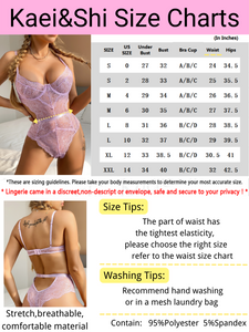 Kaei&Shi Floral Lace Bodysuit,Underwire,Cutout Waist,Snap Crotch,Teddy Lingerie for Women