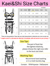 Load image into Gallery viewer, Kaei&amp;Shi Glossy Silver Chains, Strappy Cutout, 3 Piece Fishnet Garter Set
