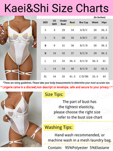 Kaei&Shi Underwire Sexy Top, Snap Crotch, Leg Straps, Backless Thong Bodysuit