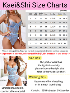 Kaei&Shi Floral Lace Bodysuit,Underwire,Cutout Waist,Snap Crotch,Teddy Lingerie for Women