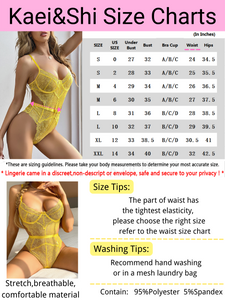 Kaei&Shi Floral Lace Bodysuit,Underwire,Cutout Waist,Snap Crotch,Teddy Lingerie for Women