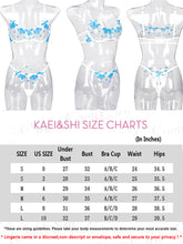 Load image into Gallery viewer, Kaei&amp;Shi Applique Satin Bow, G String Panty, Sheer Mesh, 2 Pieces Lingerie
