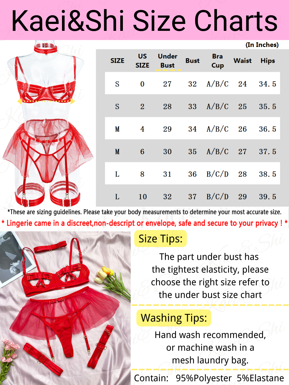 Kaei&Shi Strappy Bra, Tulle Skirt, HighWaisted Garter Belt, 4PC Choker Kaei&Shi Strappy Bra, Tulle Skirt, HighWaisted Garter Belt, 4PC Choker