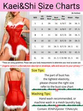 Load image into Gallery viewer, Kaei&amp;Shi 2Pc Sexy Christmas Lingerie, Flowy Dress, Satin Bow, White Fuzz Chemise
