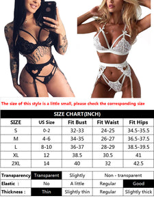 Kaei&Shi Sexy Lingerie for Women, Heart Lingerie Set with Garter Belt